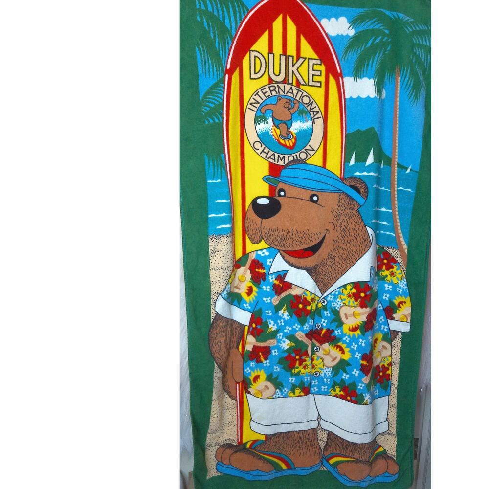 Vintage Seven Seas Duke International Champion Surfing Hawaii Bear Beach Towel